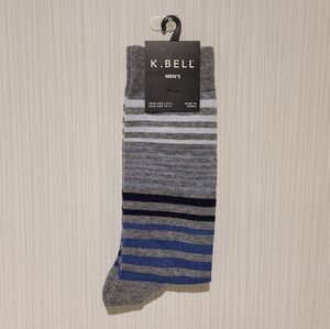 K. Bell Stripes Cotton Dress Socks New